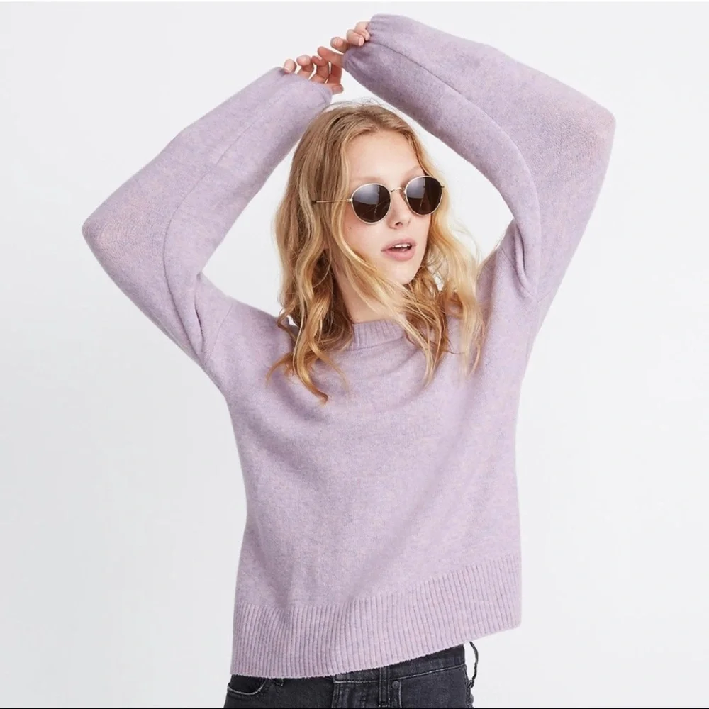 Madewell Payton Pullover Sweater in Heather Lilac Size Large